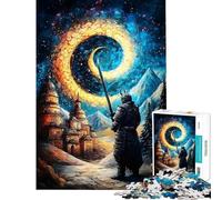Puzzle per adulti da 1000 pezzi "Cavaliere sotto un cielo stellato" Gioco divertente per adulti perfetto come decorazione regalo di Natale o di compleanno (Dimensioni 38x26cm)