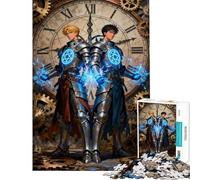 Puzzle per adulti da 1000 pezzi: Cavalieri Steampunk con energia magica Puzzle antistress per adulti sfida educativa di velocità manuale (dimensioni 38x26cm)