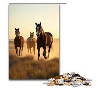 Puzzle per adulti da 1000 pezzi cavalli selvaggi che corrono sulla prateria regalo di compleanno per adolescenti dai 14 anni in su 1000 pezzi (75x50 cm).