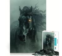 Puzzle per adulti da 1000 pezzi,Cavallo Zombie Nero,Taglio Perfetto,Divertimento per la mente,Gioco per il tempo libero,Decorazione natalizia 38x26cm