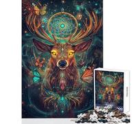 Puzzle per adulti da 1000 pezzi "Cervo dei sogni" gioco rompicapo per adulti antistress divertente attività da fare a casa (dimensioni 38x52cm)
