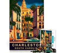 Puzzle per adulti da 1000 pezzi,Charleston South Carolina,taglio preciso,divertente,gioco di problem solving,svago,divertimento,regalo di compleanno (38x52cm)
