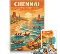 Puzzle per adulti da 1000 pezzi, Chennai, India, Viaggio, Gioco educativo, Decorazione per la casa, Rafforza l'amore tra le coppie 50x75cm