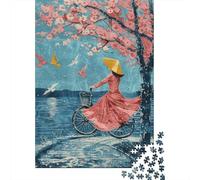 Puzzle Per Adulti Da 1000 Pezzi Cherry Blossom Bicycle Ride-2 Puzzle Per Adulti Gioco Pratico Migliora La Memoria Attività Divertenti A Casa 38x26cm/1000pcs