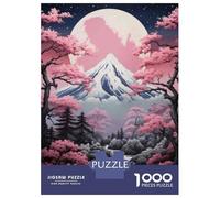 Puzzle Per Adulti Da 1000 Pezzi Cherry Blossom Moonlit Mountain Scene Puzzle Antistress Un'opera D'arte Regali Unici Per Compleanno E Natale 52x38cm/1000pcs