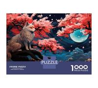 Puzzle Per Adulti Da 1000 Pezzi Cherry Blossom Wolf Animal Puzzle Per Adolescenti Giochi Divertenti Vacanza A Casa Ammazzare Il Tempo È Ideale Come Regalo 70x50cm/1000pcs