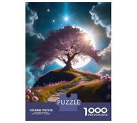 Puzzle Per Adulti Da 1000 Pezzi Cherry Trees at Night Puzzle Per Adulti Gioco Pratico Migliora La Memoria Attività Divertenti A Casa 70x50cm/1000pcs