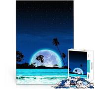 Puzzle per adulti da 1000 pezzi chiaro di luna sulla spiaggia Fatto di cartone Adatto a partire dai 14 anni Vacanza a casa: uccidere il tempo Idee regalo misurare：38x52cm
