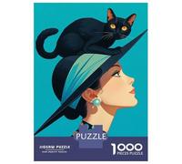 Puzzle Per Adulti Da 1000 Pezzi Chic Vintage Cat Lady Art Puzzle Per Adulti Gioco Pratico Assemblaggio Del Modello Difficile Da Completare 52x38cm/1000pcs