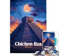 Puzzle per adulti da 1000 pezzi Chichen Itza di notte Un gioco avvincente per coltivare la pazienza ideale per tutta la famiglia perfetto come decorazione o come regalo divertente (dimensioni 50x75cm)