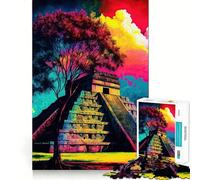 Puzzle per adulti da 1000 pezzi Chichen Itza Premium Cut Play Giocattolo stimolante per la mente Divertimento e svago Regalo di Natale artistico (38x26cm)