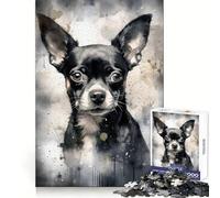 Puzzle per adulti da 1000 pezzi Chihuahua Tiny And Mighty Fine Joint Fun Thinking Skill Game Quiet Game Christmas Art Display (38x52cm)