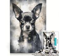Puzzle per adulti da 1000 pezzi, Chihuahua Tiny and Mighty, gioco interattivo, per divertimento in famiglia, compleanni e altre occasioni 38x52cm