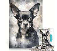 Puzzle per adulti da 1000 pezzi, Chihuahua Tiny and Mighty, gioco interattivo, per divertimento in famiglia, compleanni e altre occasioni 50x75cm
