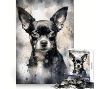 Puzzle per adulti da 1000 pezzi Chihuahua Tiny And Mighty,taglio preciso,divertente gioco di concentrazione mentale,relax,divertimento,regalo di Natale (50x75cm)