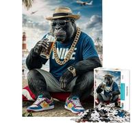 Puzzle per adulti da 1000 pezzi Chillin' Like A Chimp - Giocattolo decorativo da parete compleanno e Natale (Dimensioni 50x75cm)