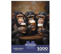 Puzzle Per Adulti Da 1000 Pezzi Chimps Enjoy Beer Together Puzzle Per Adolescenti Gioco Pratico Decorazione Per La Casa Regali Di Natale E Compleanno 38x26cm/1000pcs