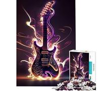 Puzzle per adulti da 1000 pezzi chitarra al neon gioco impossibile gioco educativo sfida giocattolo regalo di compleanno migliora la memoria (dimensioni 75x50cm)