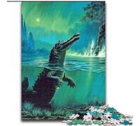 Puzzle per adulti da 1000 pezzi "Ci sono coccodrilli sott'acqua", puzzle per adolescenti, serata di giochi in famiglia, idea regalo stimolante per la mente, 50x75cm