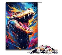Puzzle per adulti da 1000 pezzi Ci sono molti schizzi colorati intorno al coccodrillo Puzzle giochi giocattoli regalo adatti per la decorazione del desktop 1000 pezzi