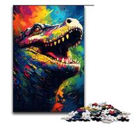 Puzzle per adulti da 1000 pezzi Ci sono molti schizzi colorati intorno al coccodrillo Puzzle per la casa Giochi educativi Giocattoli fai da te Ottimo regalo per giochi 75x50cm