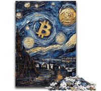 Puzzle per adulti da 1000 pezzi Cielo notturno Bitcoin per età 14 e oltre Giochi divertenti Attività divertenti a casa, regali di compleanno, regali di viaggio 26x38cm