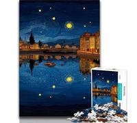 Puzzle per adulti da 1000 pezzi, cielo notturno, città, paesaggio urbano, attività per famiglie, divertimento a casa, regalo di compleanno, regali da viaggio (75x50cm)