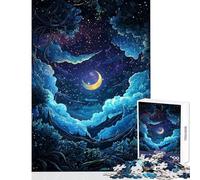 Puzzle per adulti da 1000 pezzi cielo notturno con luna crescente gioco educativo ideale per rilassarsi a casa antistress perfetto per compleanni e Natale (50x75cm)