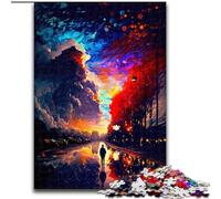 Puzzle per adulti da 1000 pezzi, cielo psichedelico colorato, in legno, regalo perfetto per bambini dai 14 anni in su, 50x75cm, rompicapo stimolante, giocattolo rilassante per adolescenti