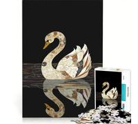 Puzzle per adulti da 1000 pezzi cigno con piume dorate gioco rompicapo sfida impegnativa regalo per amici e familiari 50x75cm