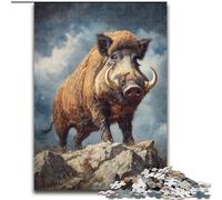Puzzle per adulti da 1000 pezzi, Cinghiale in montagna, giocattoli educativi e regali unici per bambini dai 14 anni in su dimensioni 26x38cm