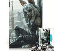 Puzzle per adulti da 1000 pezzi, città, emo, punk, coniglio, gioco rilassante, migliora la memoria, compleanno e Natale 50x75cm