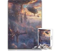 Puzzle per adulti da 1000 pezzi, città futuristica nel cielo, tranquillo e rilassante, ideale per il tempo libero, taglio preciso, giocattolo artigianale, dimensioni 50x75cm
