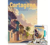 Puzzle per adulti da 1000 pezzi, Città murata di Cartagena, orizzonte tranquillo, gioco educativo, decorazione per la casa, per rafforzare l'amore tra le coppie 50x75cm