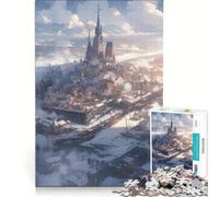 Puzzle per adulti da 1000 pezzi Città portuale invernale gioco rompicapo difficile ideale come regalo per tutta la famiglia 38x52cm