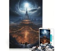 Puzzle per adulti da 1000 pezzi "Cittadella Interstellare", gioco rompicapo, decorazione da parete, lista dei desideri con Babbo Natale 38x26cm