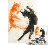 Puzzle per adulti da 1000 pezzi Clash of the Cats decorazioni per la casa giocattoli regali per compleanni giochi per famiglie migliorare l'amore tra coppie dimensioni 38x52cm