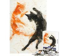 Puzzle per adulti da 1000 pezzi Clash of The Cats Giocattoli antistress Ottimo regalo Gioco rompicapo Decompressione intellettuale Dimensioni 38x26cm