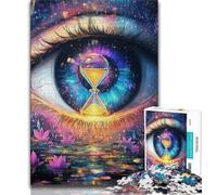 Puzzle per adulti da 1000 pezzi, Clessidra negli occhi, gioco per famiglie, antistress, sfida difficile, rafforza l'amore tra coppie (38x26cm)