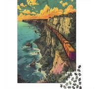 Puzzle Per Adulti Da 1000 Pezzi Cliffside Train Ride-1 Puzzle Giochi Rilassanti Difficile Impegnativo Da Completare 70x50cm/1000pcs