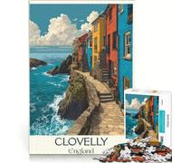 Puzzle per adulti da 1000 pezzi Clovelly Devon Art | 75x50cm Giochi rilassanti che migliorano l'amore tra le coppie Adatti come decorazione per la scrivania.