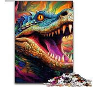Puzzle per adulti da 1000 pezzi, coccodrillo del Nilo psichedelico, gioco per adulti, regalo per famiglie, gioco interattivo, sfida mentale (dimensioni: 50x75cm)
