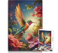 Puzzle per adulti da 1000 pezzi Colibrì incantato, tranquillo e rilassante, ideale per il tempo libero, taglio preciso, giocattolo artigianale, dimensioni 38x26cm