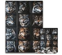 Puzzle per adulti da 1000 pezzi, collage di lupi, puzzle in legno, giocattoli educativi per l'apprendimento, ideali come regali per tutta la famiglia dai 14 anni in su, 50x75cm