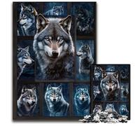 Puzzle per adulti da 1000 pezzi, collage di lupi, sfida educativa, ideale come regalo per tutta la famiglia dai 14 anni in su, 26x38cm