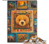 Puzzle per adulti da 1000 pezzi, collage di orsi bruni difficili, aiuta il cervello a esercitare i giocattoli avvincenti per coltivare la pazienza e l'interazione genitore-figlio (dimensioni 50x75cm)