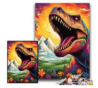 Puzzle per adulti da 1000 pezzi, coloratissimi puzzle del Tyrannosaurus Rex per adulti, 26x38cm. Regalo perfetto per genitori, amanti e amici - Età 14+.