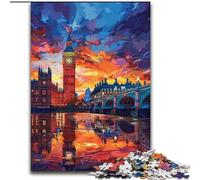 Puzzle per adulti da 1000 pezzi, coloratissimi puzzle in legno raffiguranti il Big Ben di Londra, dimensioni 50x75cm, attività da fare a casa per le vacanze, compleanni e serate di giochi in famiglia.
