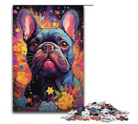 Puzzle per adulti da 1000 pezzi colorato e psichedelico raffigurante un bulldog francese. Ogni pezzo è unico. Gioco stimolante e divertente per tutta la famiglia. 1000 pezzi (38x26 cm).