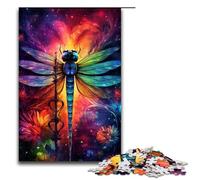 Puzzle per adulti da 1000 pezzi colorato psichedelico galassia libellula puzzle per adulti giochi in legno per famiglie regali di Natale e compleanno 75x50 cm